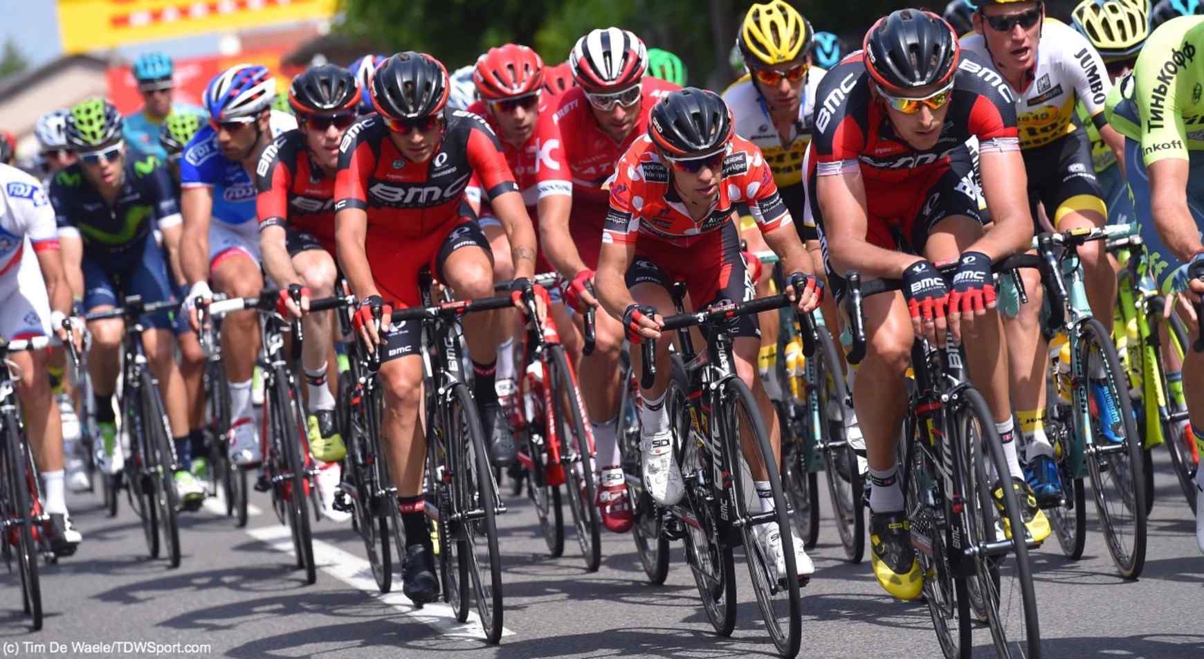 Cycling: 68th Criterium du Dauphine 2016 / Stage 2  Marcus BURGHARDT (GER)/ Richie PORTE (AUS) Red Mountain Jersey / BMC Racing Team (USA)/  Creches-sur-Saone / Chalmazel - Jeansagniere 1114m (168km)/  © Tim De Waele