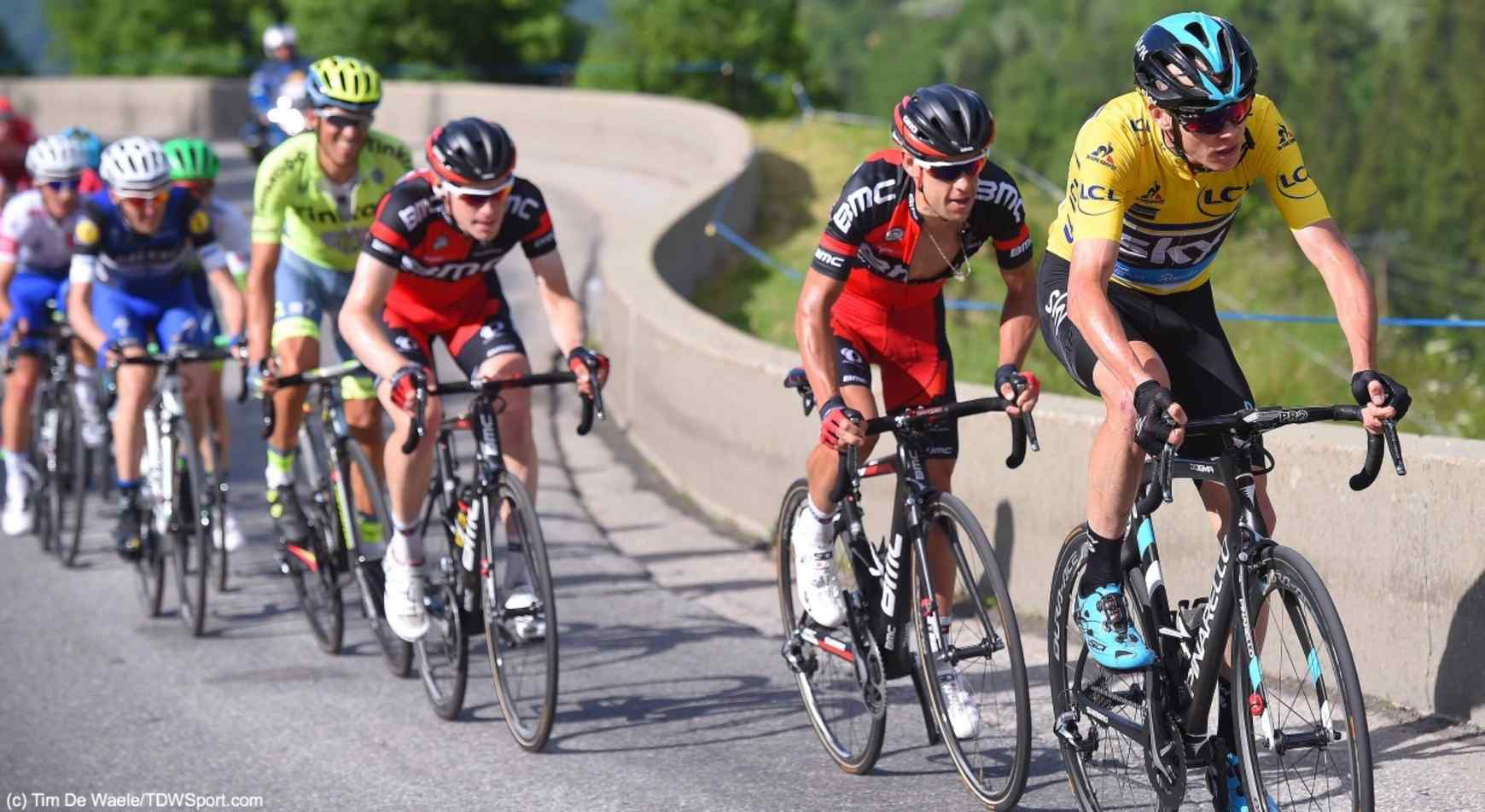 Cycling: 68th Criterium du Dauphine 2016 / Stage 6  Christopher FROOME (GBR) Yellow Leader Jersey / Richie PORTE (AUS)/ Brent BOOKWALTER (USA)/ Alberto CONTADOR (ESP)/  La Rochette - Meribel 1454m (141km)/  © Tim De Waele