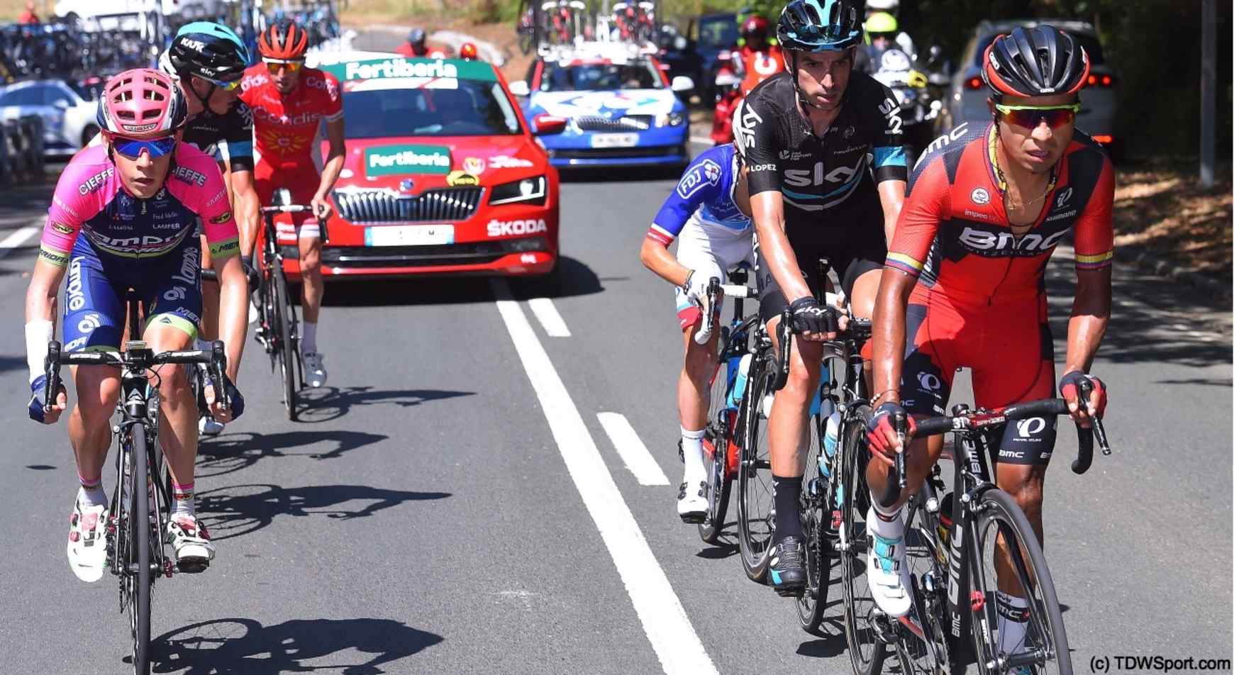 Cycling: 71st Tour of Spain 2016 / Stage 12 Louis MEINTJES (RSA)/ John Darwin ATAPUMA (COL)/ David LOPEZ (ESP)/ Los Corrales de Buelna - Bilbao (193,2km)/ La Vuelta / © Tim De Waele