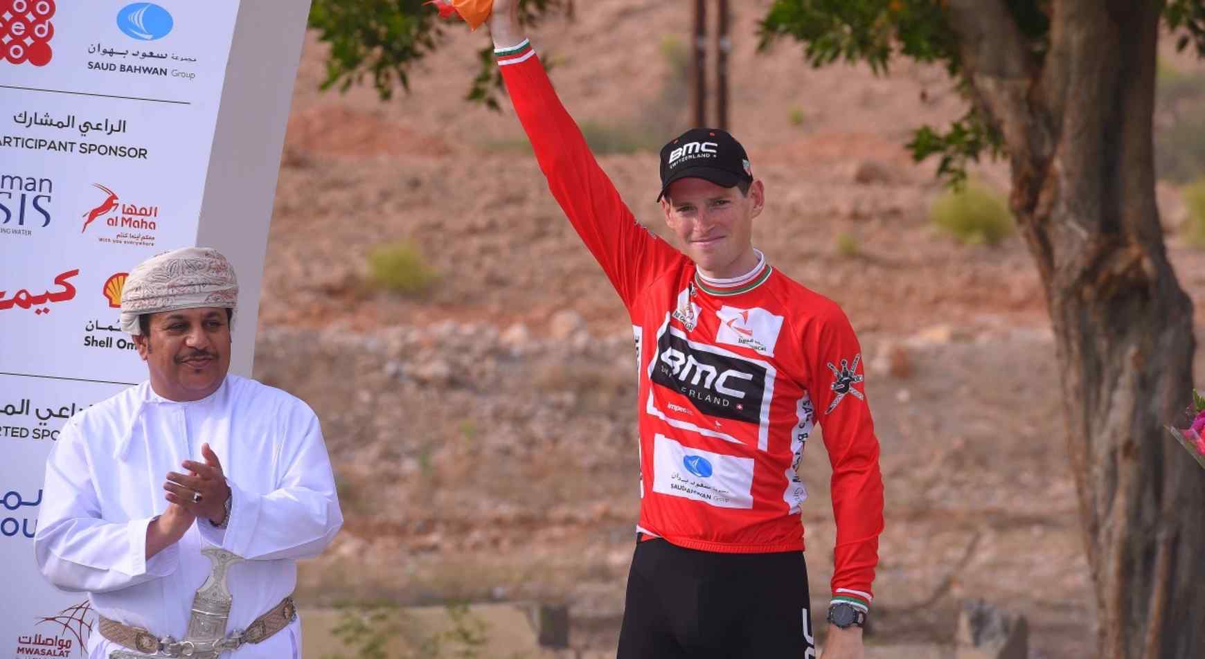 Cycling: 8th Tour of Oman 2017 / Stage 3 Podium / Ben HERMANS (BEL) Red Leader Jersey/ Celebration /  Sultan Qaboos University - Quriyat 250m (162km) / © Tim De Waele
